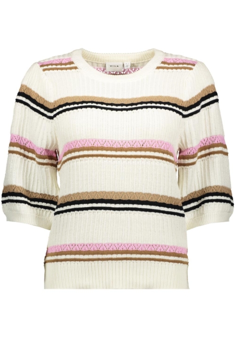 Vila vishimmi o-neck 2/4 stripe knit top