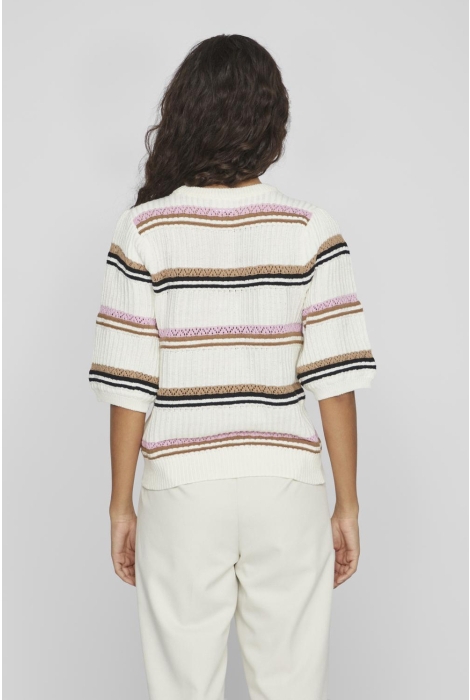 Vila vishimmi o-neck 2/4 stripe knit top
