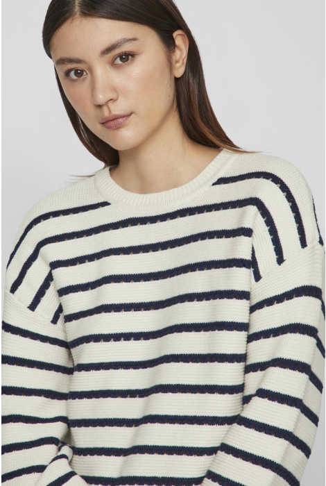 Vila vijoffi o-neck l/s stripe knit top