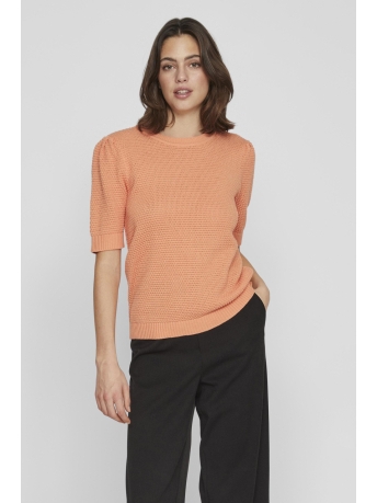 Vila Trui VIDALO O-NECK S/S KNIT TOP - NOOS 14084421 Shell Coral