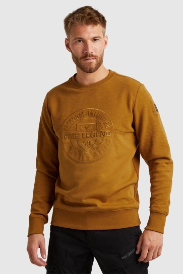 PME legend Trui SWEATSHIRT WITH DIFFERENT TEXTURES PSW2310460 8196