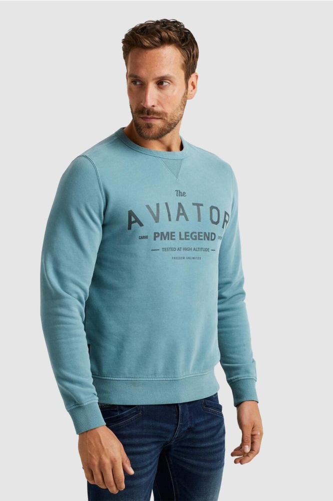 PME legend blauwe heren sweater | Model
