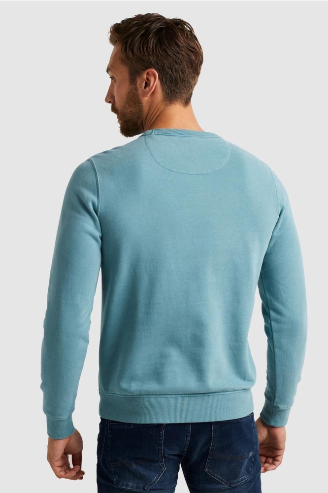 PME legend blauwe heren sweater | Model achteraanzicht