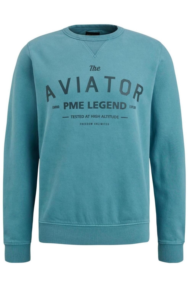 PME legend blauwe heren sweater | Vooraanzicht