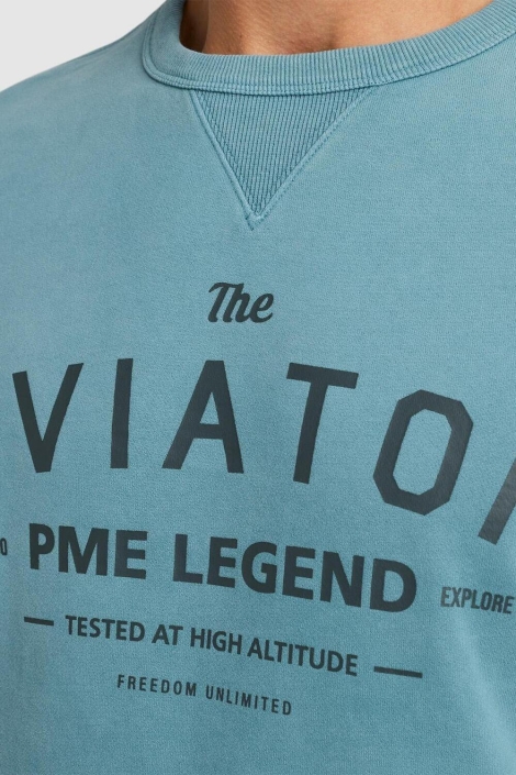 PME legend blauwe heren sweater | Close up