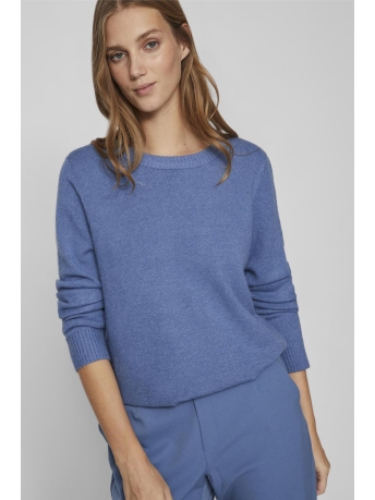 Vila Trui VIRIL O-NECK L/S KNIT TOP - NOOS 14054177 Coronet Blue/DARK MELANGE