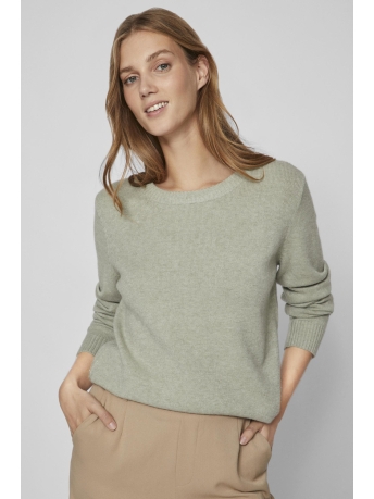 Vila Trui VIRIL O-NECK L/S KNIT TOP - NOOS 14054177 OIL GREEN