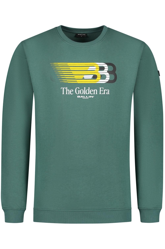 CREWNECK WITH FRONT PRINT 24019301 76 FADED GREEN