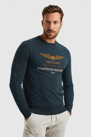 PME legend Trui SWEATSHIRT WITH ARTWORK PSW2402415 5281