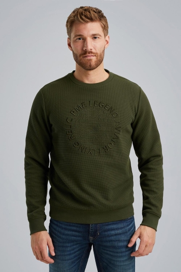 PME legend Trui SWEATSHIRT WITH WAFFLE STRUCTURE PSW2408429 6154