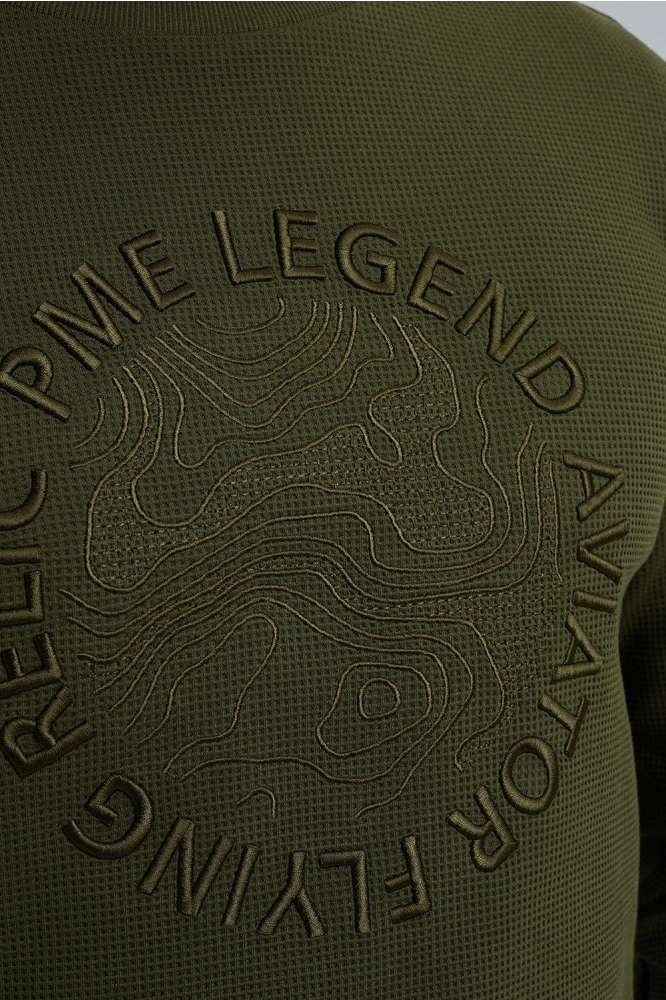 PME legend groene heren sweater | Close up