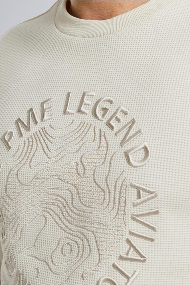 PME legend ecru heren sweater | Close up