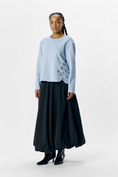 Object blauwe dames sweater | Model
