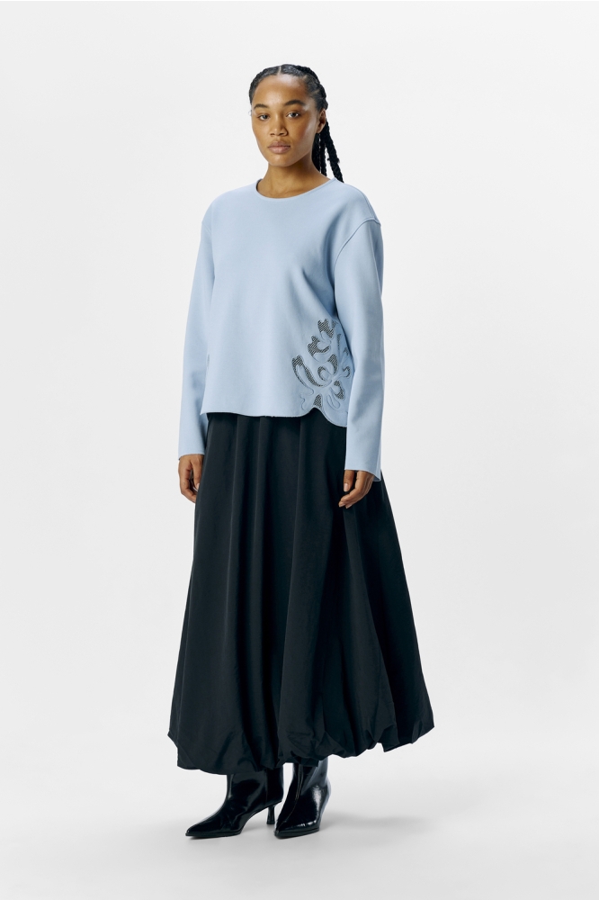 Object blauwe dames sweater | Model
