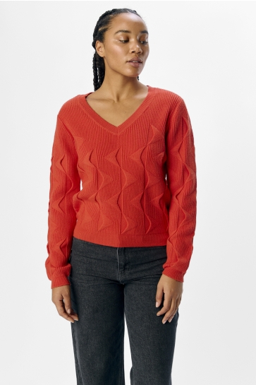 Object Trui OBJLILU RE L/S KNIT PULLOVER 137 23046064 Fiesta/Melange