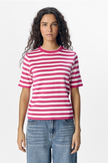 Object Trui OBJESTER S/S NEW KNIT PULLOVER NOOS 23043510 RASPBERRY SORBET