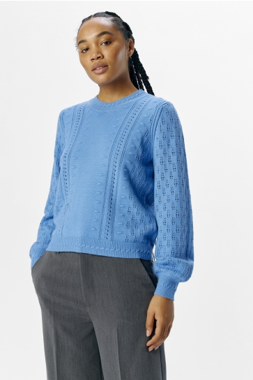 Object Trui OBJINGE L/S RE O-NECK KNIT NOOS 23045726 CORNFLOWER BLUE