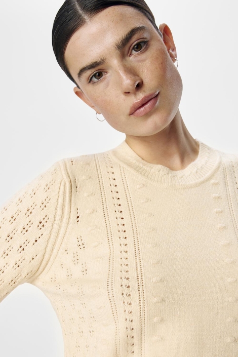 Object beige dames trui | Close up