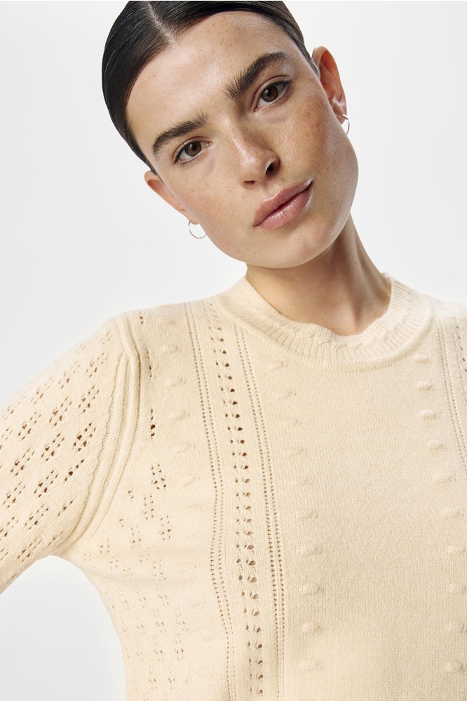 Object beige dames trui | Close up
