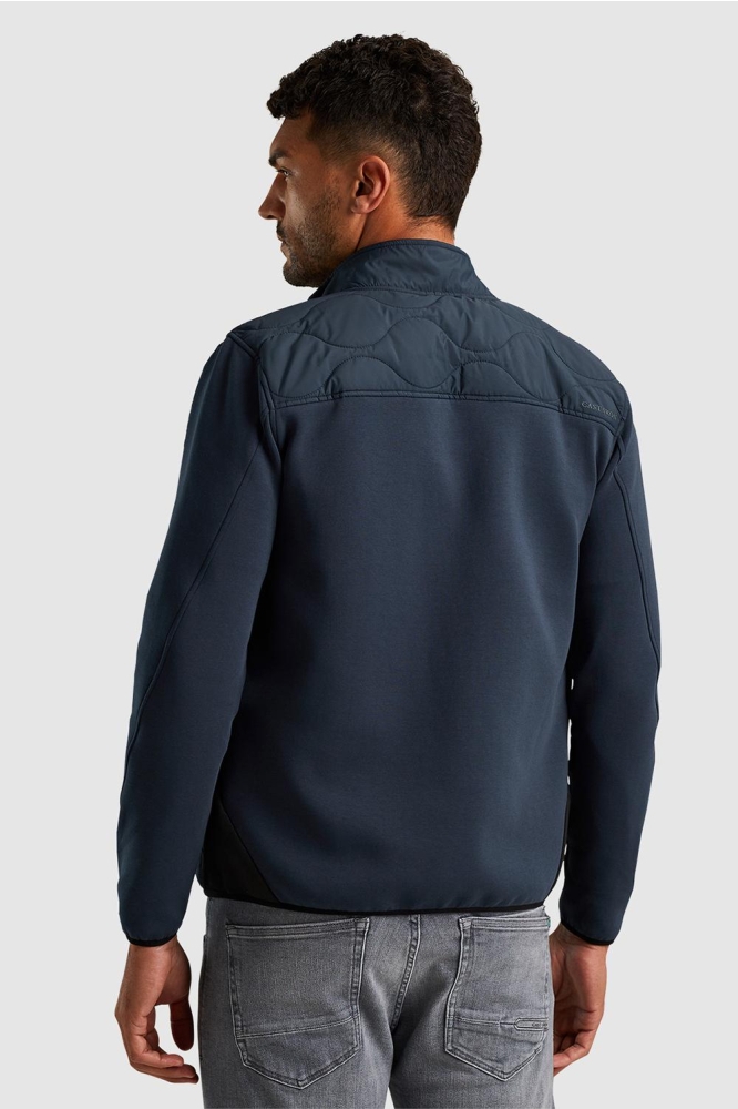 Cast Iron blauwe heren vest | Model achteraanzicht