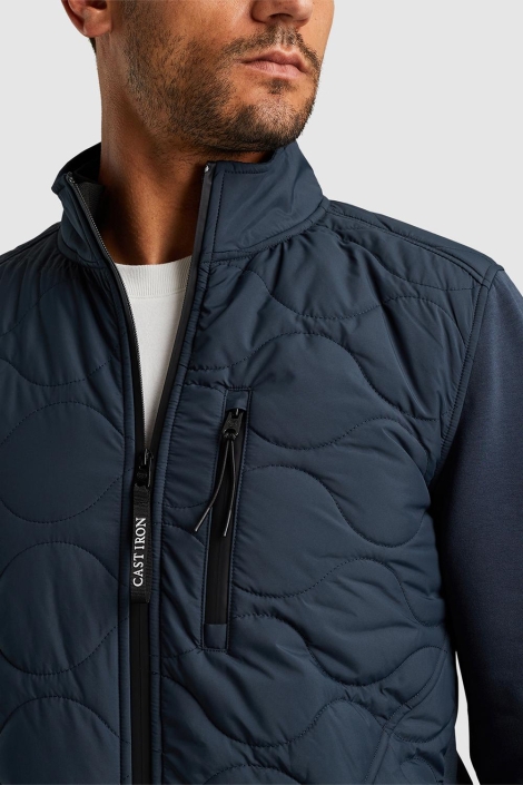 Cast Iron blauwe heren vest | Close up