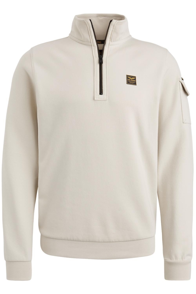 PME legend beige heren sweater | Vooraanzicht