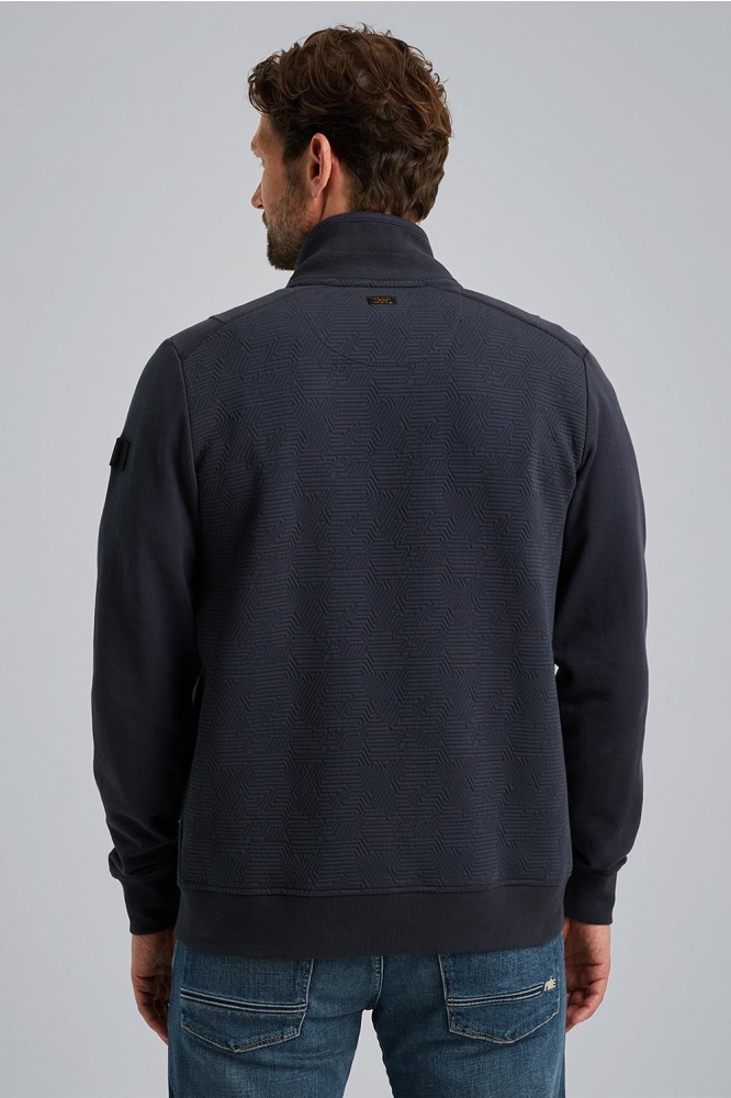 PME legend blauwe heren vest | Model achteraanzicht