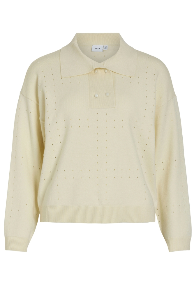 Vila beige dames trui | Vooraanzicht