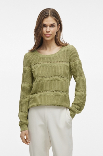Vila Trui VISHIMMI O-NECK L/S KNIT TOP/R 14104557 Sage
