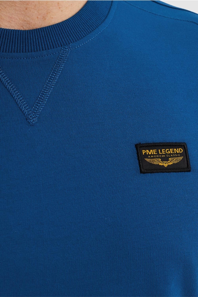PME legend blauwe heren t-shirt | Close up
