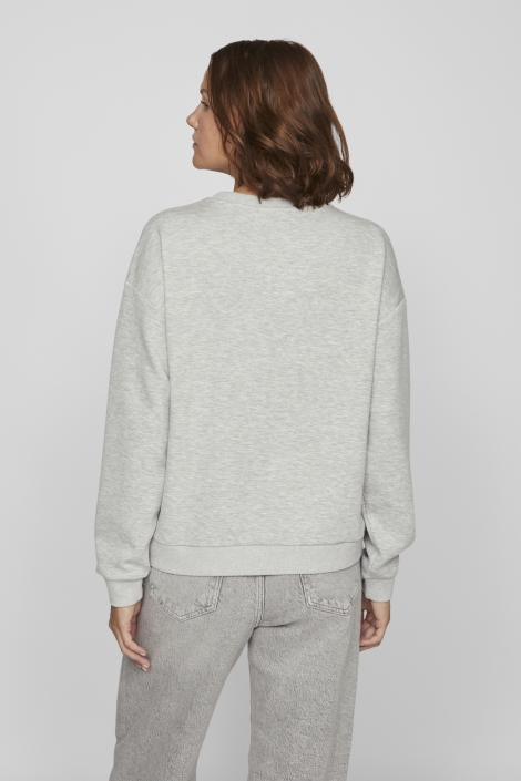 Vila grijze dames sweater | Model achteraanzicht
