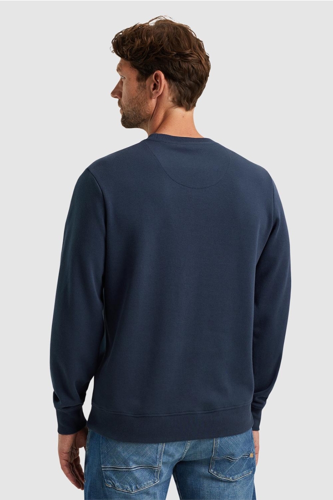 PME legend blauwe heren sweater | Model achteraanzicht