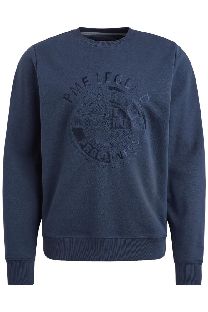 PME legend blauwe heren sweater | Vooraanzicht
