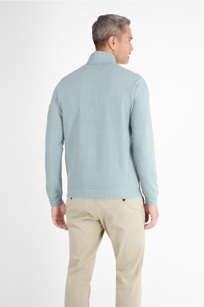 Lerros blauwe heren sweater | Model achteraanzicht