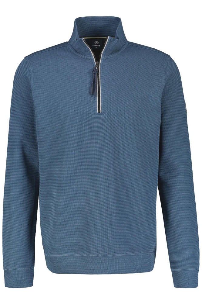 Lerros blauwe heren sweater | Vooraanzicht
