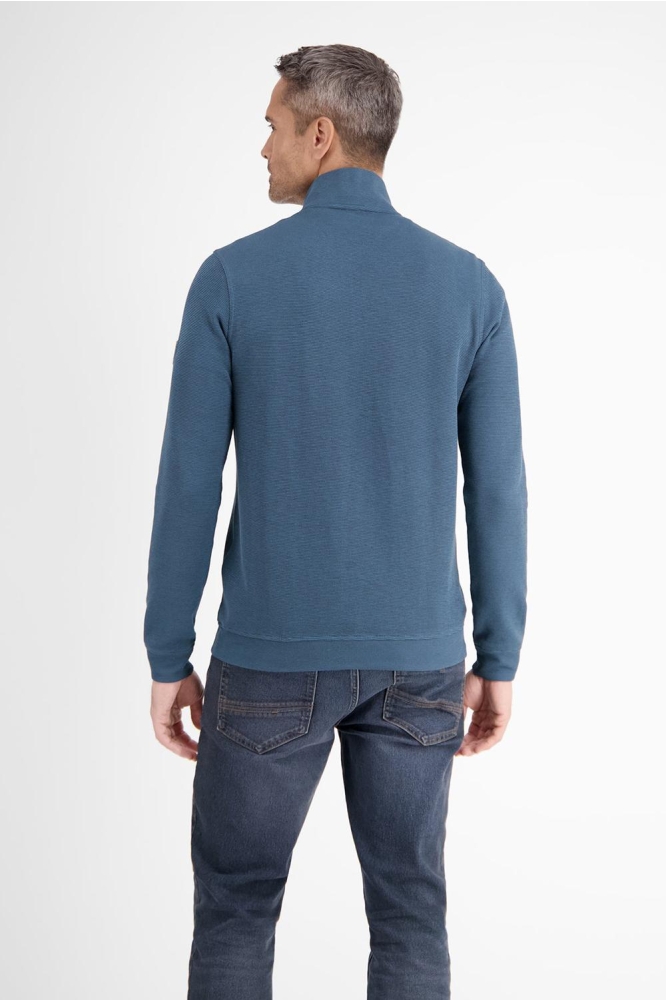 Lerros blauwe heren sweater | Model achteraanzicht
