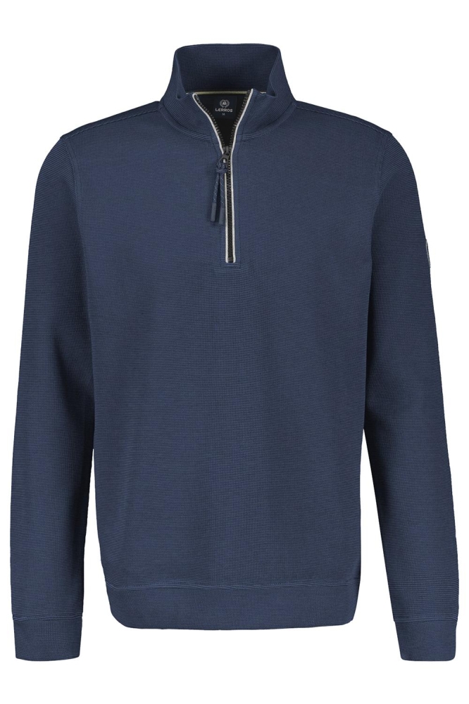 Lerros blauwe heren sweater | Vooraanzicht