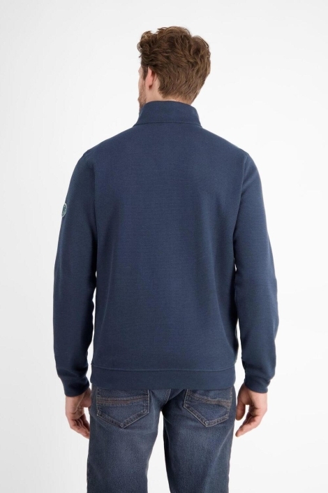 Lerros blauwe heren sweater | Model achteraanzicht