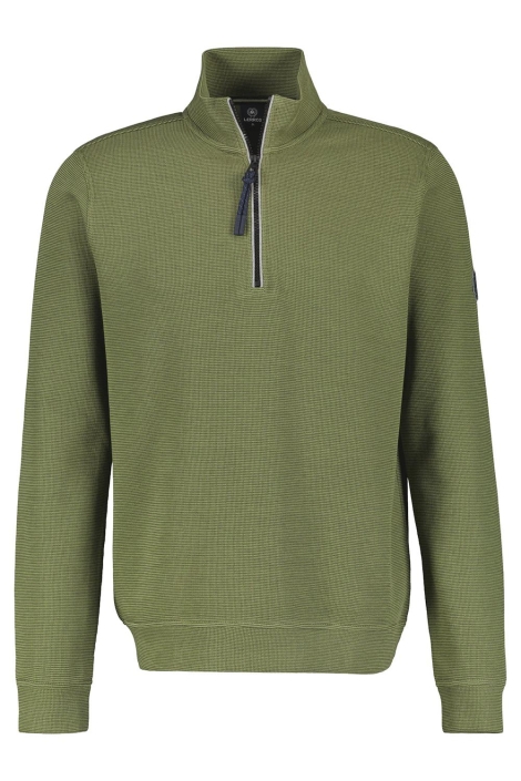 Lerros groene heren sweater | Vooraanzicht
