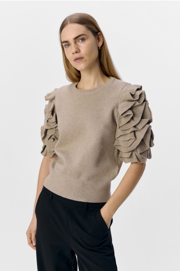 Object Trui OBJDIANDRA KNIT 2/4 RE PULLOVER 138 23046315 Twill/Gold