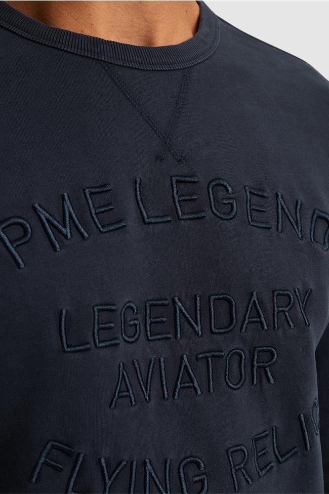 PME legend blauwe heren sweater | Close up
