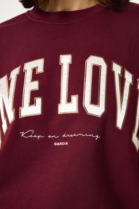 Garcia bordeaux dames sweater | Close up
