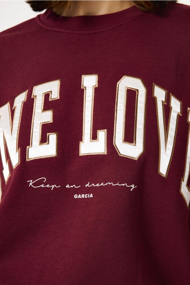 Garcia bordeaux dames sweater | Close up