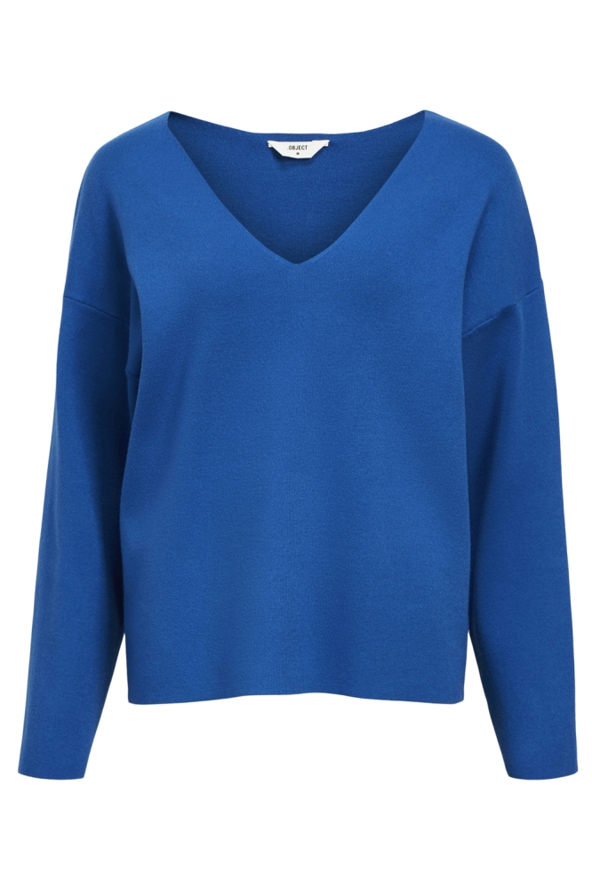 Object blauwe dames trui | Vooraanzicht