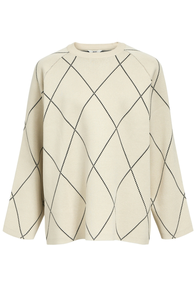 Object beige dames trui | Vooraanzicht