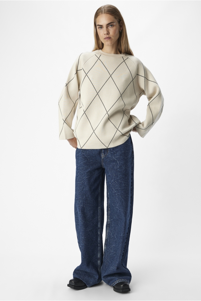 Object beige dames trui | Model