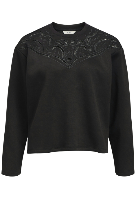 Object zwarte dames sweater | Vooraanzicht