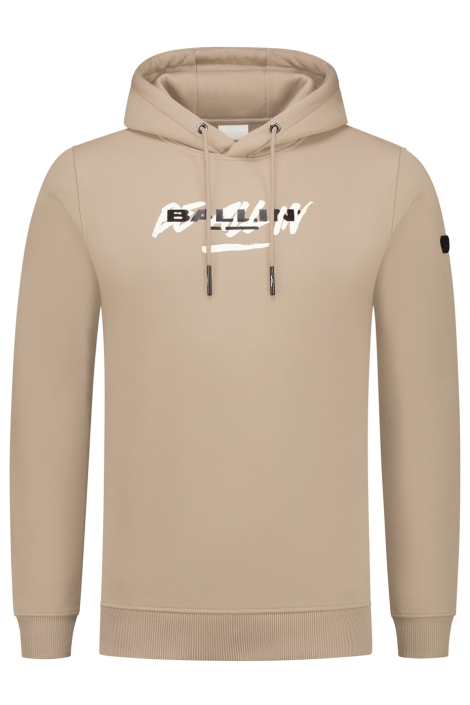 Ballin taupe heren sweater | Vooraanzicht