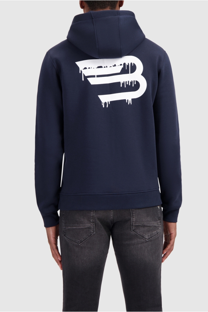 Ballin blauwe heren sweater | Model achteraanzicht