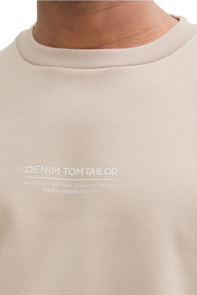 Tom Tailor beige heren sweater | Close up